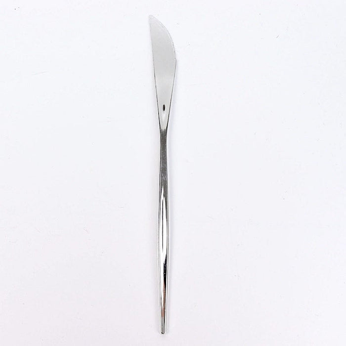 24 pcs 8" Heavy Duty Plastic Forks Knives Spoons - Disposable Tableware DSP_YK0012_8_SILV