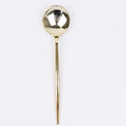 24 pcs 8" Heavy Duty Plastic Forks Knives Spoons - Disposable Tableware DSP_YS0012_8_GOLD