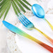 24 pcs 8" long Ombre Red Blue Yellow Plastic Knives - Disposable Tableware DSP_YK0003_7_OMRB