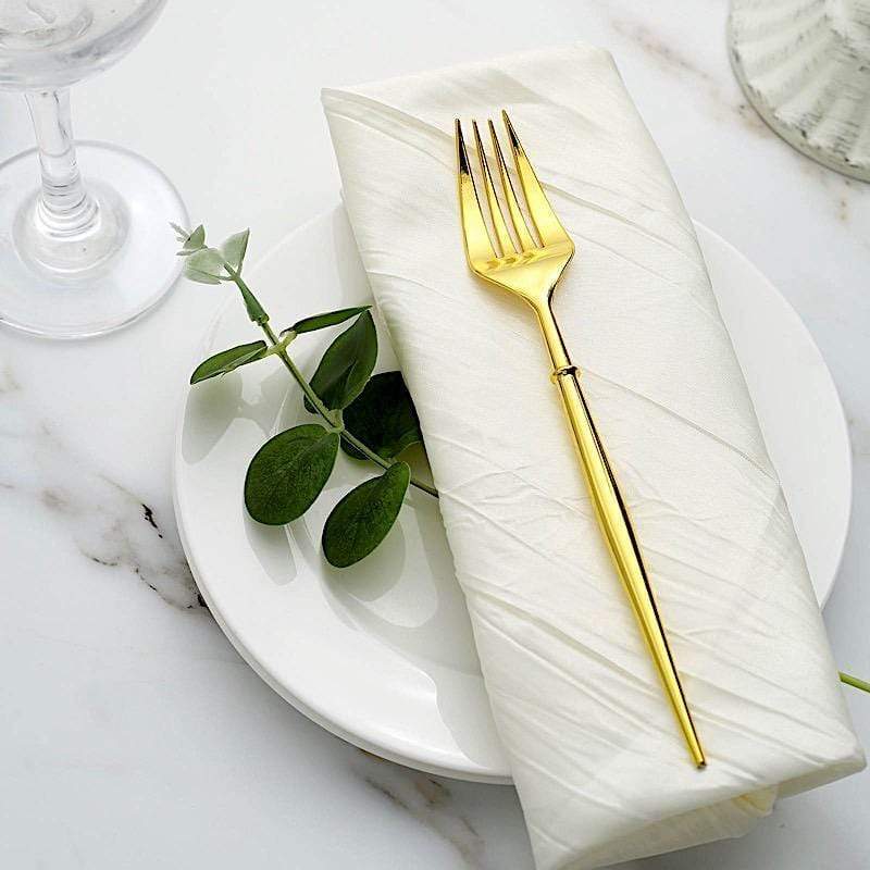 24 pcs 8" Metallic Plastic Forks Knives Spoons - Disposable Tableware