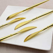 24 pcs 8" Metallic Plastic Forks Knives Spoons - Disposable Tableware