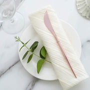 24 pcs 8" Metallic Plastic Forks Knives Spoons - Disposable Tableware