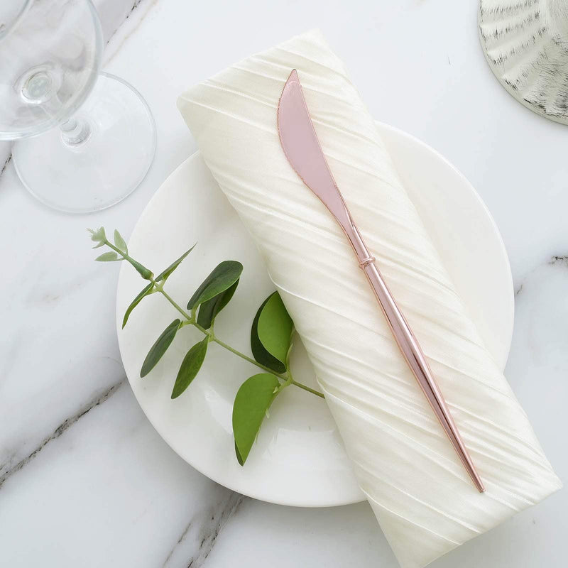 24 pcs 8" Metallic Plastic Forks Knives Spoons - Disposable Tableware