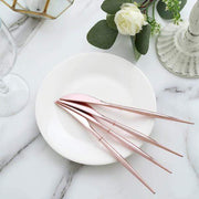 24 pcs 8" Metallic Plastic Forks Knives Spoons - Disposable Tableware