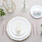 24 pcs 8" Metallic Plastic Forks Knives Spoons - Disposable Tableware