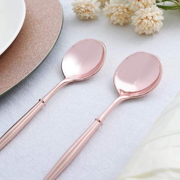 24 pcs 8" Metallic Plastic Forks Knives Spoons - Disposable Tableware