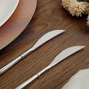 24 pcs 8" Metallic Plastic Forks Knives Spoons - Disposable Tableware