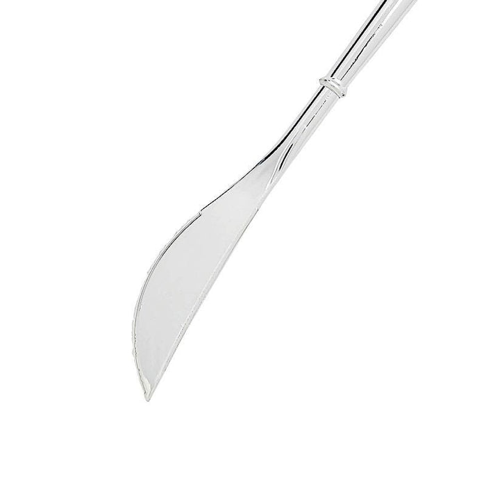 24 pcs 8" Metallic Plastic Forks Knives Spoons - Disposable Tableware