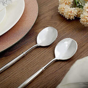 24 pcs 8" Metallic Plastic Forks Knives Spoons - Disposable Tableware