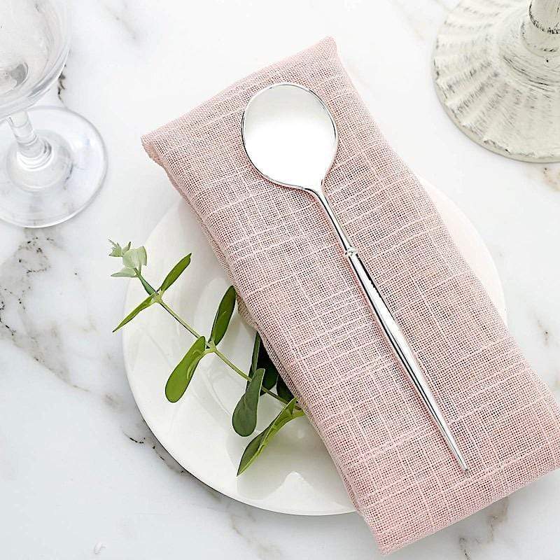 24 pcs 8" Metallic Plastic Forks Knives Spoons - Disposable Tableware