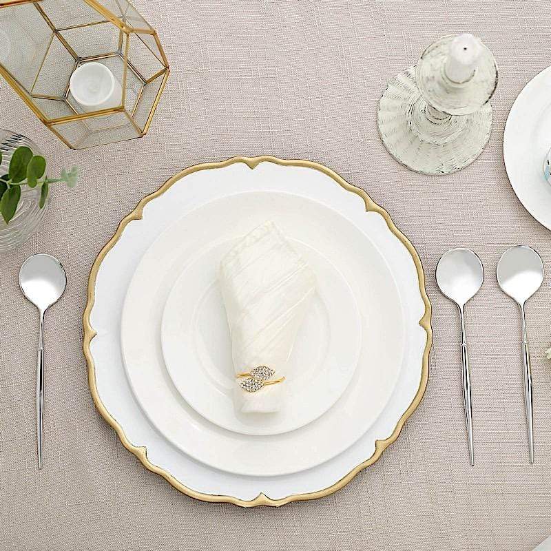 24 pcs 8" Metallic Plastic Forks Knives Spoons - Disposable Tableware