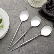 24 pcs 8" Metallic Plastic Forks Knives Spoons - Disposable Tableware