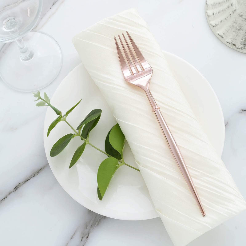 24 pcs 8" Metallic Plastic Forks Knives Spoons - Disposable Tableware