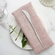 24 pcs 8" Metallic Plastic Forks Knives Spoons - Disposable Tableware