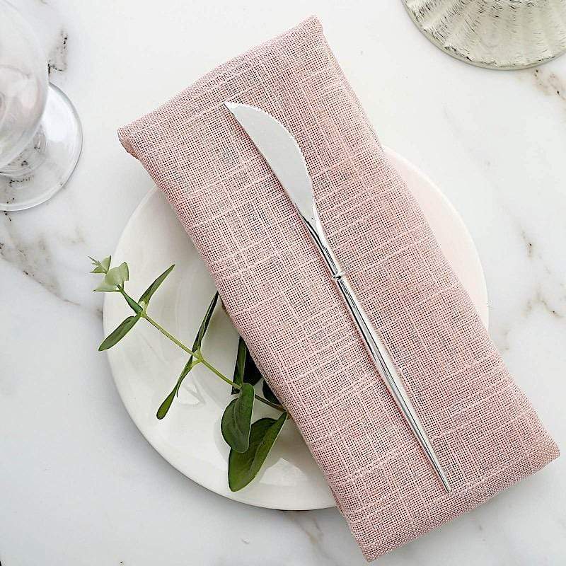 24 pcs 8" Metallic Plastic Forks Knives Spoons - Disposable Tableware