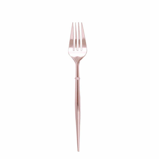 24 pcs 8" Metallic Plastic Forks Knives Spoons - Disposable Tableware DSP_YF0010_8_RG_RG