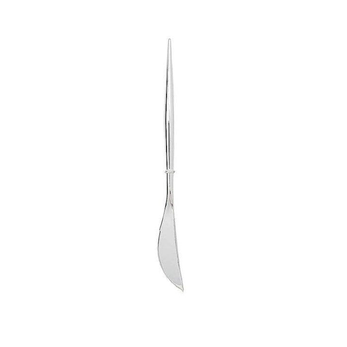 24 pcs 8" Metallic Plastic Forks Knives Spoons - Disposable Tableware DSP_YK0010_8_SV_SILV