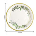 24 pcs 9" Round Dinner Paper Plates Geometric Eucalyptus Gold Rim Design -White DSP_PPR0010_9_GOLD