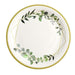 24 pcs 9" Round Dinner Paper Plates Geometric Eucalyptus Gold Rim Design -White DSP_PPR0010_9_GOLD