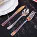 24 pcs Iridescent Plastic Cutlery Spoon Fork Knife Set - Disposable Tableware DSP_YY0011_8_ABW