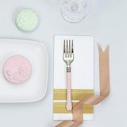 24 pcs Metallic Forks Knives Spoons with Handle - Disposable Tableware