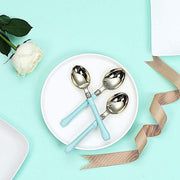 24 pcs Metallic Forks Knives Spoons with Handle - Disposable Tableware