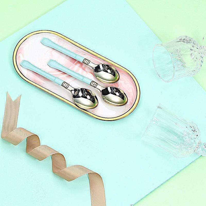 24 pcs Metallic Forks Knives Spoons with Handle - Disposable Tableware