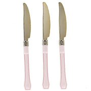 24 pcs Metallic Forks Knives Spoons with Handle - Disposable Tableware DSP_YK0006_7_046