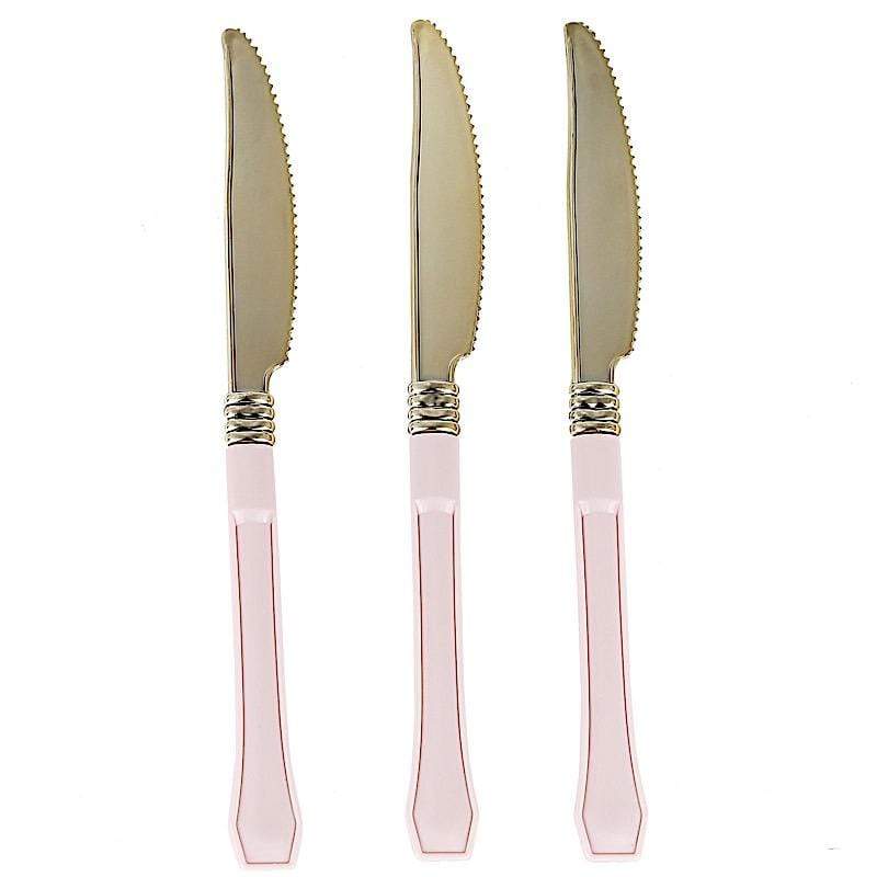 24 pcs Metallic Forks Knives Spoons with Handle - Disposable Tableware DSP_YK0006_7_046