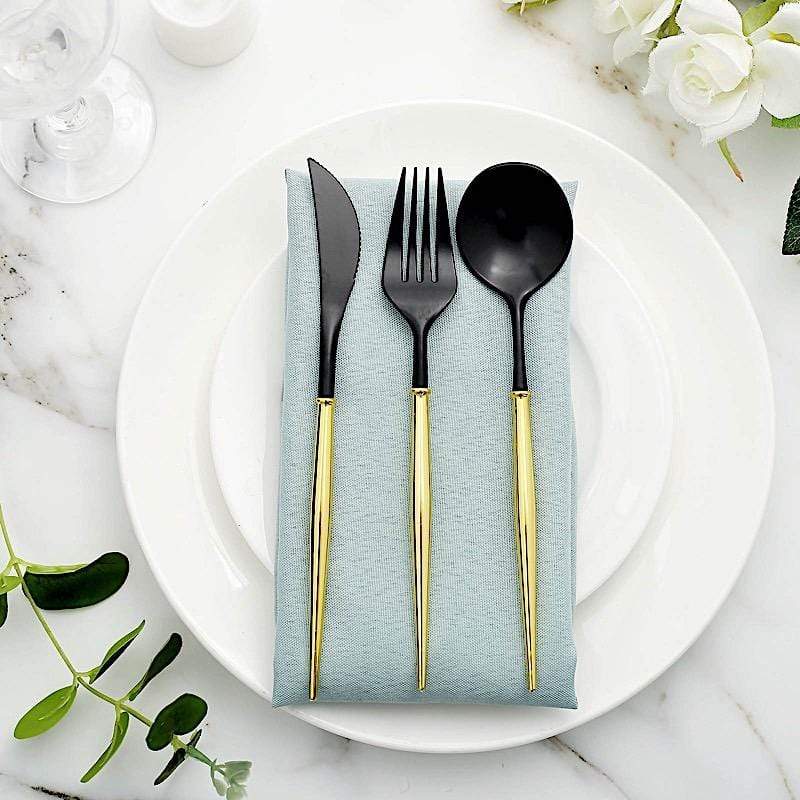 24 pcs Plastic Cutlery Spoon Fork Knife Set - Disposable Tableware