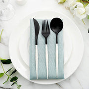 24 pcs Plastic Cutlery Spoon Fork Knife Set - Disposable Tableware
