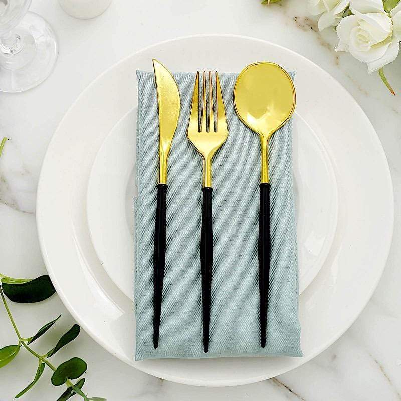 24 pcs Plastic Cutlery Spoon Fork Knife Set - Disposable Tableware