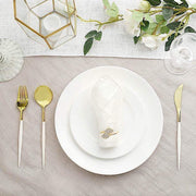 24 pcs Gold with Ivory Plastic Cutlery Spoon Fork Knife Set - Disposable Tableware DSP_YY0010_8_GD_IVR