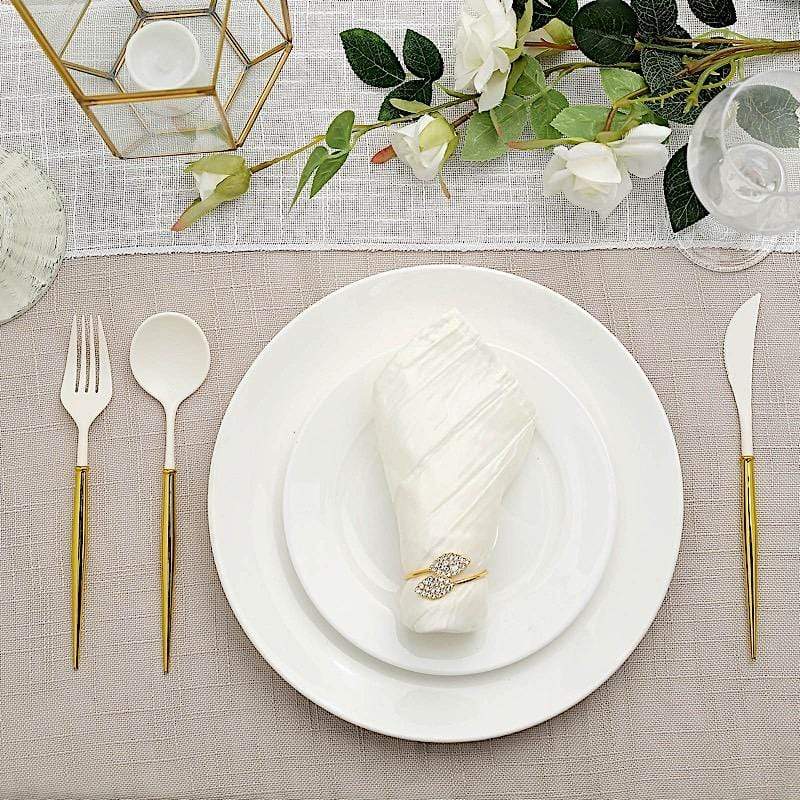 24 pcs Plastic Cutlery Spoon Fork Knife Set - Disposable Tableware