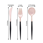 24 pcs Plastic Cutlery Spoon Fork Knife Set - Disposable Tableware