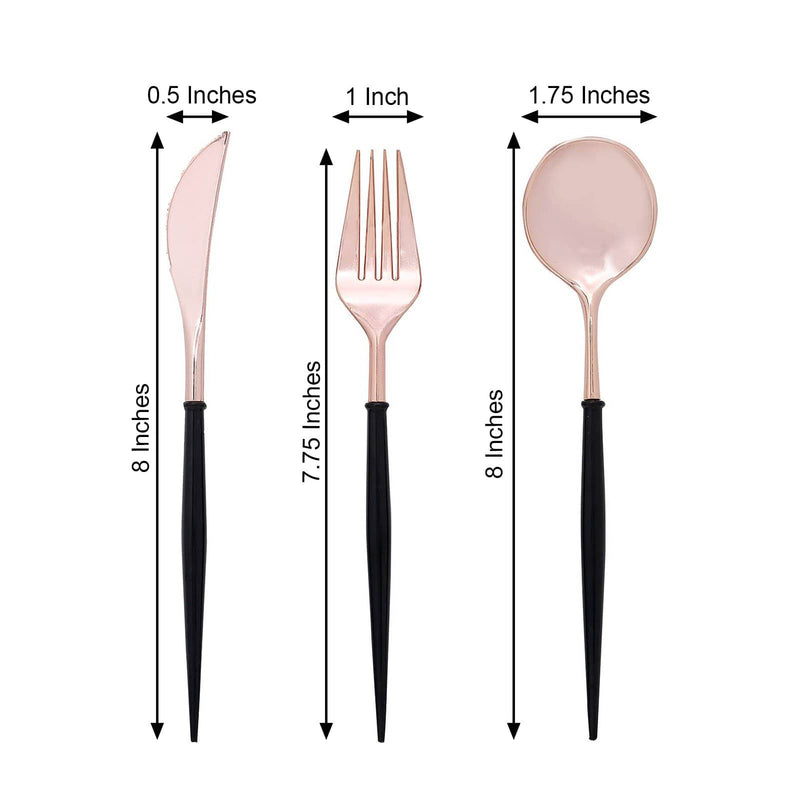 24 pcs Plastic Cutlery Spoon Fork Knife Set - Disposable Tableware