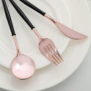 24 pcs Plastic Cutlery Spoon Fork Knife Set - Disposable Tableware