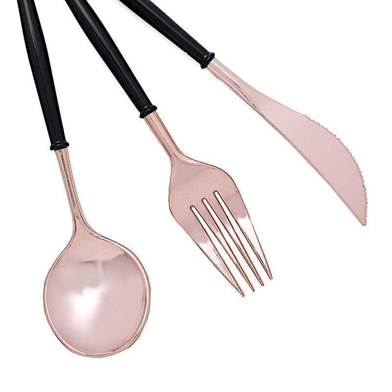 24 pcs Plastic Cutlery Spoon Fork Knife Set - Disposable Tableware