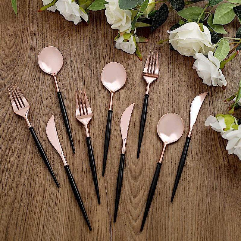 24 pcs Plastic Cutlery Spoon Fork Knife Set - Disposable Tableware