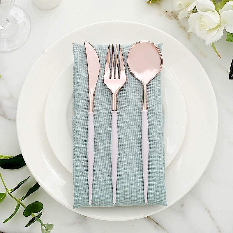 24 pcs Plastic Cutlery Spoon Fork Knife Set - Disposable Tableware