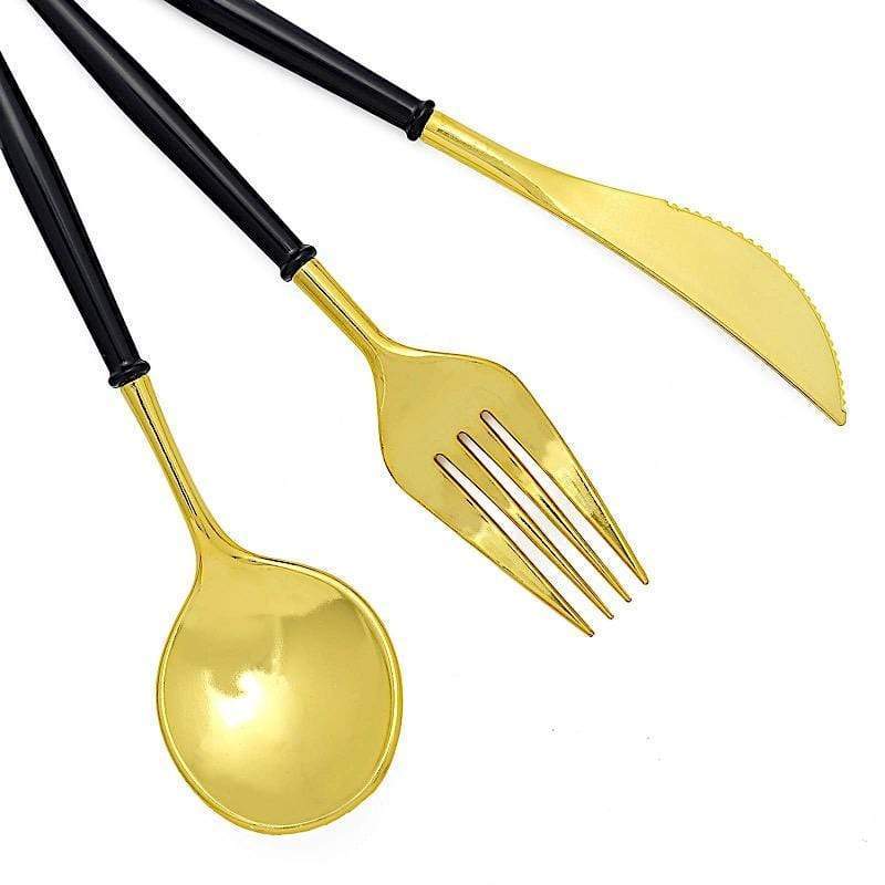 24 pcs Plastic Cutlery Spoon Fork Knife Set - Disposable Tableware