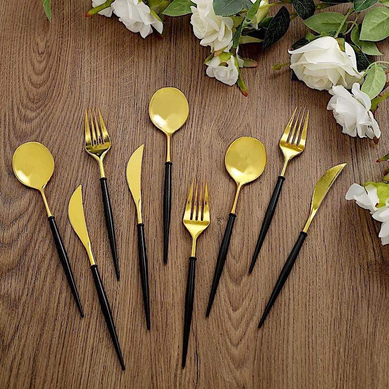 24 pcs Plastic Cutlery Spoon Fork Knife Set - Disposable Tableware