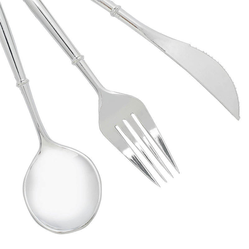 24 pcs Plastic Cutlery Spoon Fork Knife Set - Disposable Tableware