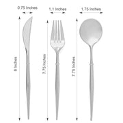 24 pcs Plastic Cutlery Spoon Fork Knife Set - Disposable Tableware