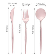 24 pcs Plastic Cutlery Spoon Fork Knife Set - Disposable Tableware