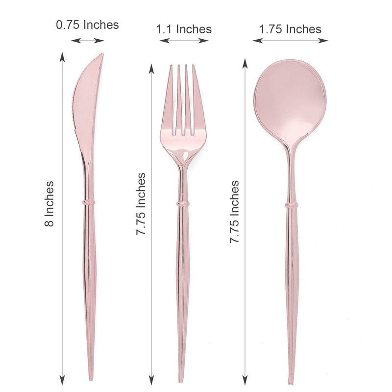 24 pcs Plastic Cutlery Spoon Fork Knife Set - Disposable Tableware