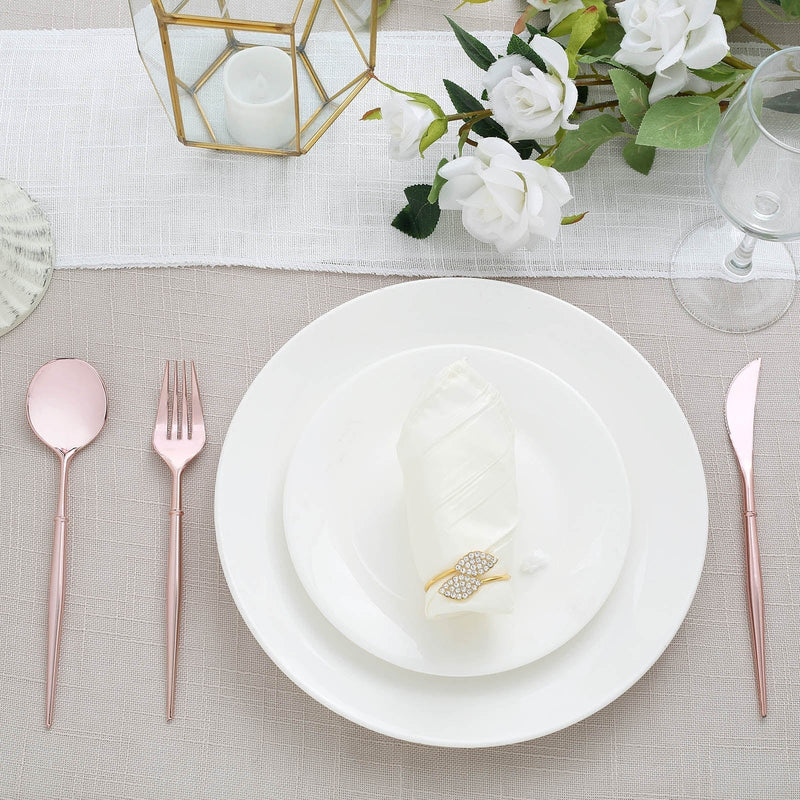 24 pcs Plastic Cutlery Spoon Fork Knife Set - Disposable Tableware