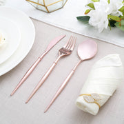 24 pcs Plastic Cutlery Spoon Fork Knife Set - Disposable Tableware