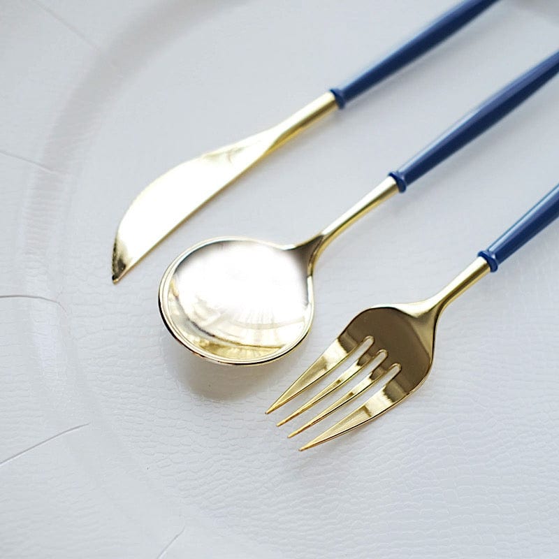 24 pcs Plastic Cutlery Spoon Fork Knife Set - Disposable Tableware