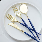 24 pcs Plastic Cutlery Spoon Fork Knife Set - Disposable Tableware
